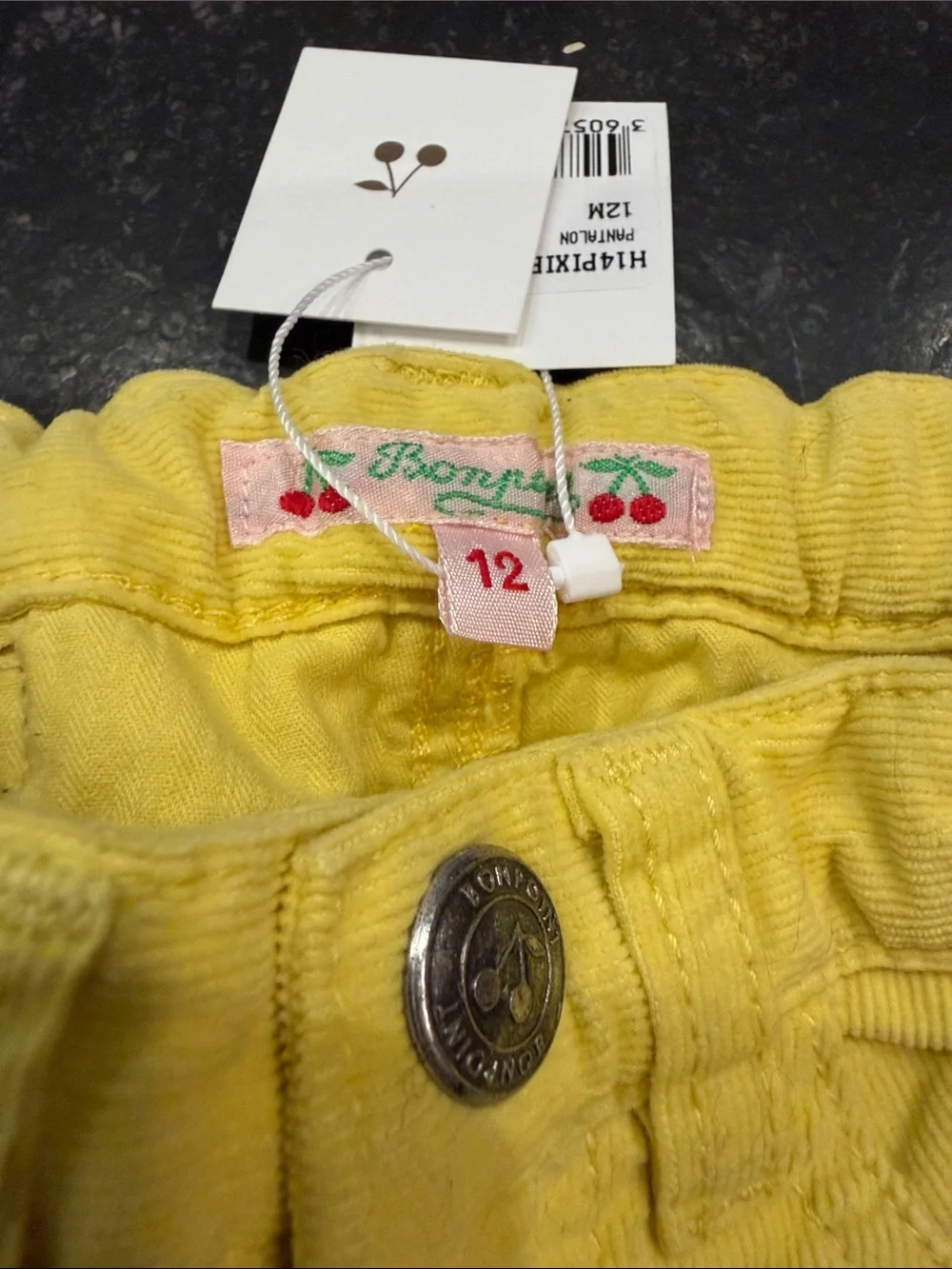 Bonpoint Yellow Corduroy Kids Pants - new with tags 12 months